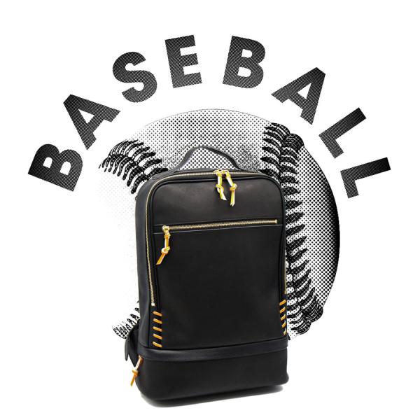 グラブとボールの革からできたリュックサック グローブ レザー 本革 硬式 ベースボール バックパック...