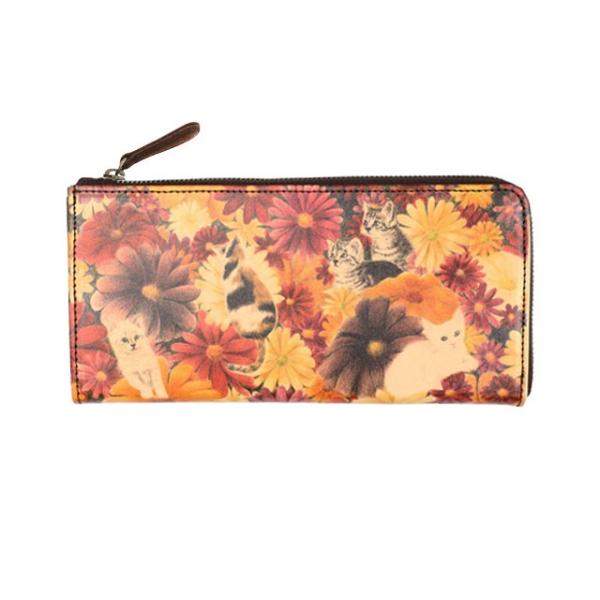 【2月末発送分の予約受付開始】 財布 レディース 長財布 レディース 本革 絵 柄 ねこ 白猫 幸運...