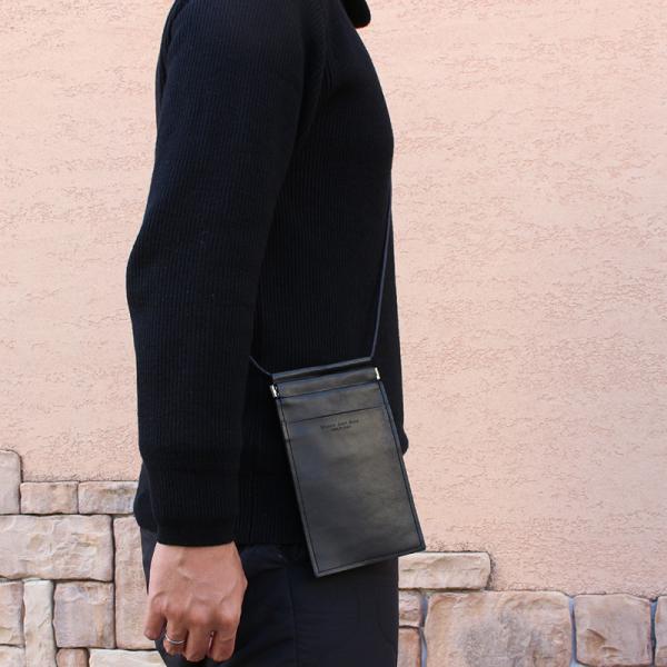 【MJS】本革マルチケース スマホポシェット スマホウォレット 軽量 カードポケット付 メンズ バッ...