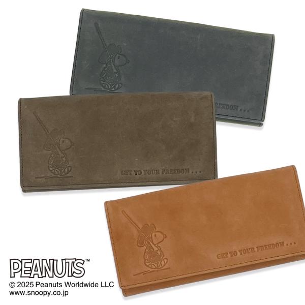 スヌーピー 財布 長財布 二つ折り メンズ レディース スヌーピー グッズ コラボ 財布 革 本革 ...