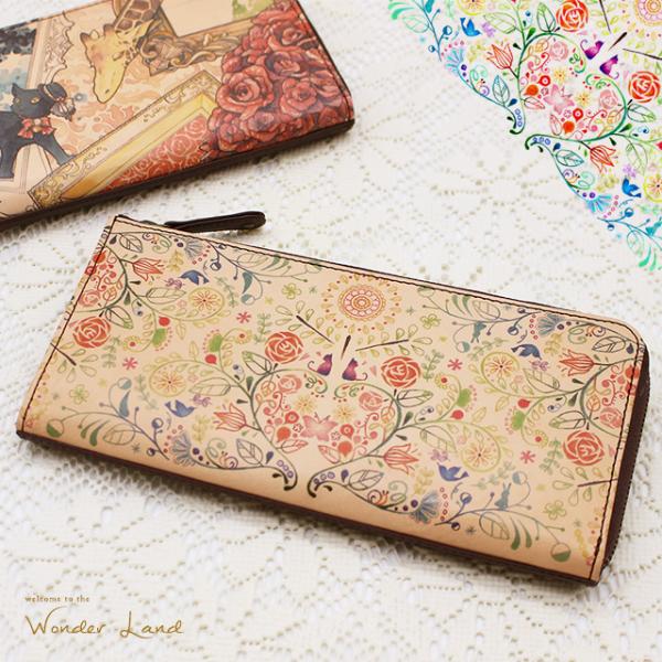 財布 レディース 長財布 レディース 本革 ヌメ革 ネコ ねこ 猫 テントウムシ てんとう虫 クロー...