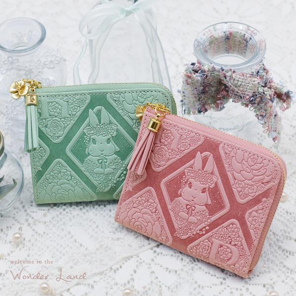 コンパクト 財布 レディース　うさぎ　ミニマリスト ミニ財布 　イタリアンレザー　ウサギ