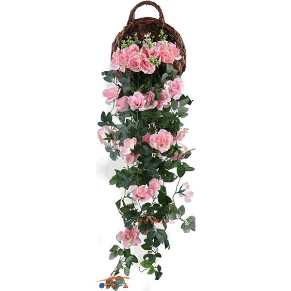 アイビー 人工観葉植物 藤の花 フェイクグリーン 壁掛け 飾り用 バラの花 結婚式 フラワー アイビ...