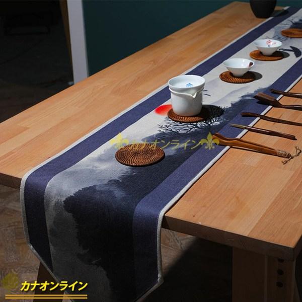 テーブル クロス 蓮のテーブル 30x180 ランナー ティー 禅 レトロ 様式14 コットン リネ...