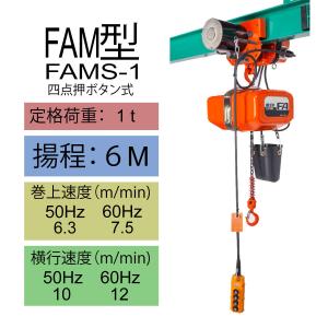 象印 α型電気チェーンブロック・60kg・6m・単相100V αS-006 AS-006-6 αシリーズ 単相100V用懸垂式小型電気チェーンブロック