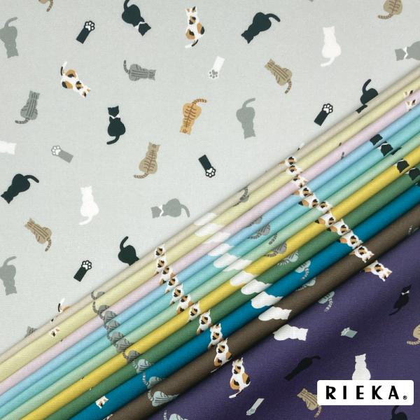 ネコ日和 国産オックス/ブロード/シーチング/ダブルガーゼ/ローン/11号帆布 RIEKA