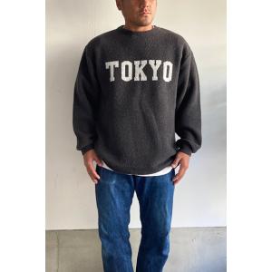 melple Boucle Crewneck Knit TOKYO メイプル ブークレクルーネックニット 東京 チャコール｜wsmarket214