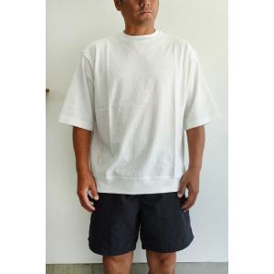 Audience 「和歌山」ラフィー天竺 （5.5オンス）ガゼット クルーネック ハーフスリーブ スウェットライク Tシャツ 日本製 オーディエンス オフホワイト 杢グレー｜wsmarket214