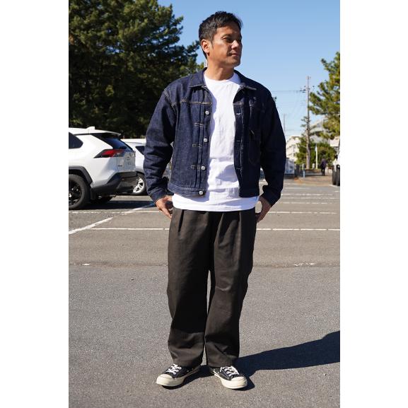 Audience ヴィンテージツイル 1タック カーヴドイージーパンツ オーディエンス CHARCO...