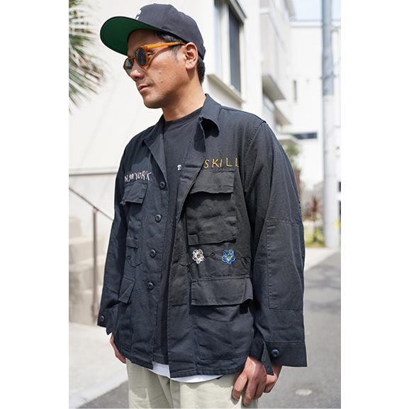 THRIFTY LOOK HAND EMBROIDERY FATIGUE JACKET 刺繍BDUフ...