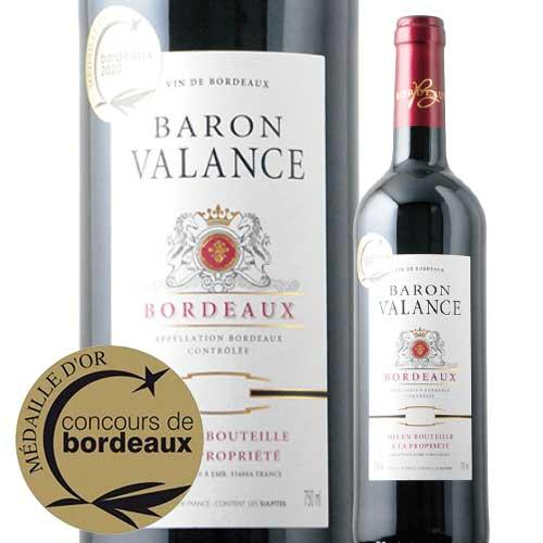 ワイン 赤ワイン　バロン・ヴァランス  2019年 フランス ボルドー フルボディ 750ml