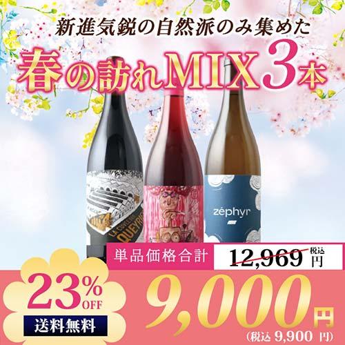 ワイン ワインセット ミックス 「91」新進気鋭の自然派のみ集めた春の訪れMIX3本セット（赤ワイン...
