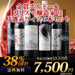 ワイン ワインセット 赤ワイン 金賞ボルドー＆カリスマ醸造家　特選赤ワイン6本セット　送料無料「9/2更新」