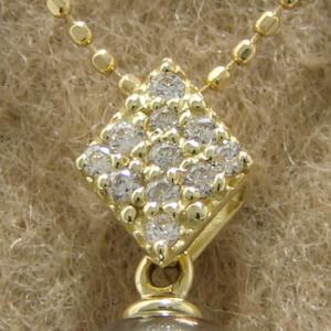 【受注発注品】0.10ct パヴェダイヤ 菱形 ペンダントトップ金具　K18 ゴールド[n5]｜wsp