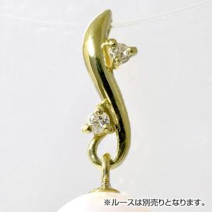 【受注発注品】ダイヤ付き Sライン ペンダントトップ金具　K18 ゴールド[n6]｜wsp