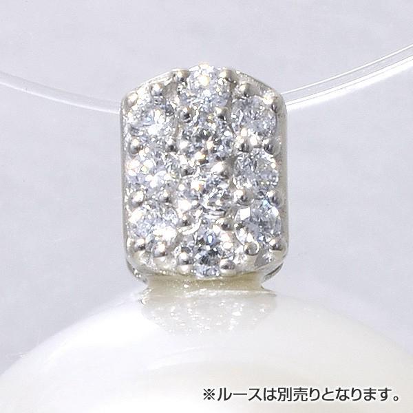 【受注発注品】0.10ｃｔ パヴェダイヤ スクエアデザイン ペンダントトップ金具 　K18WG ホワ...