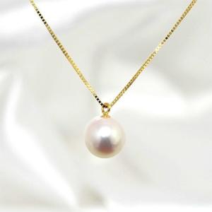 真珠 パール ペンダントトップ ヘッド あこや本真珠 8mm k18 ホワイト