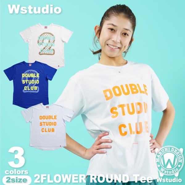 Wstudio ダブルスタジオ【3色×2サイズ】2FLOWER ROUND Tee フィットネス ウ...