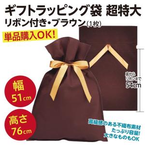 単品購入OK/ギフトラッピング袋 特大2L リボン付き 不織布 巾着タイプ