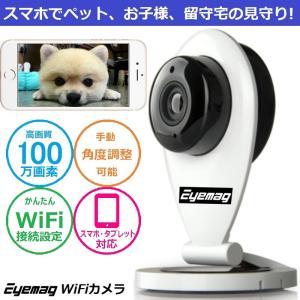 防犯カメラ WIFIネットワーク ペット 介護 HD 720P 100万画素 暗視 動態検知 音声通信 日本語アプリ/取説 Eyemag｜wts-proshop