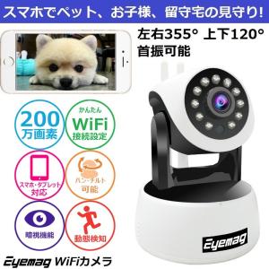 防犯カメラ WIFIネットワーク ペット 介護 フルハイビジョン HD 1080P 200万画素 パンチルト 暗視 動態検知 音声通信 日本語アプリ/取説 新型 Eyemag｜wts-proshop