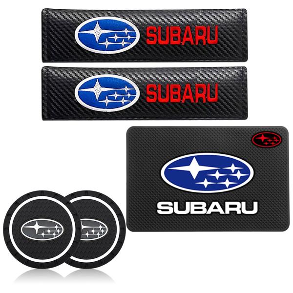 3種セット SUBARU ノンスリップマット ノンスリップコースター シートベルトカバー スバル E...