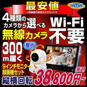 【業界初!!】100万画素・デジタル無線2.4GHz対応最大300M通信可能,モニター一体型録画機と屋内用 PTZ対応 赤外線カメラ 1台基本セット！【TTC-No1MN/No1P】