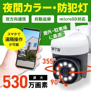 防犯カメラ ワイヤレス 屋外 家庭用 最大530万画素屋外PTZカメラ 360°PTZ首振り自動追跡 Wi-Fi 監視カメラ