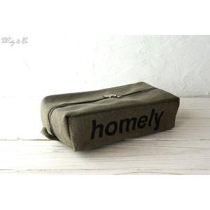 ティッシュケース Canvas Tissue Cover Khaki ( おしゃれ ティッシュカバー ティッシュボックス キャンバス ) HT