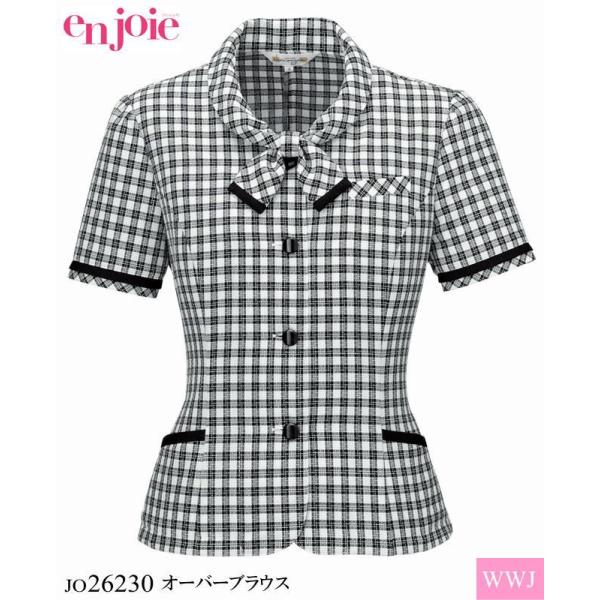 事務服 大きいサイズあり 配色切り替えでシャープな可愛さ オーバーブラウス 26230 春夏物 jo...