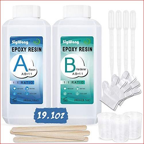 Epoxy Resin Clear Crystal Coating Kit 19.1oz - 2 P...