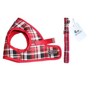 THAINハーネス リード 5-8kgs 中小型犬 中型犬の子犬 ハーネス リードセット チェック 胴輪 中型犬 メッシュ ハーネス 中型犬 人気 格