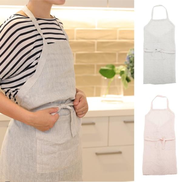 フルエプロン リネンレジェ ベージュ グレー RESTFOLK 志成販売 303272