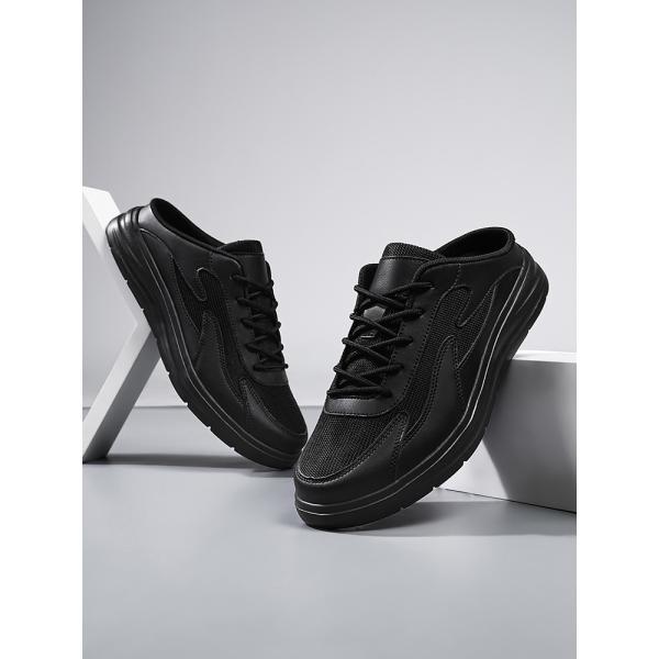 かかとなしスニーカー メンズ スポーツサンダル アウトドア対応 超軽量 クーリング スリッポン ファ...