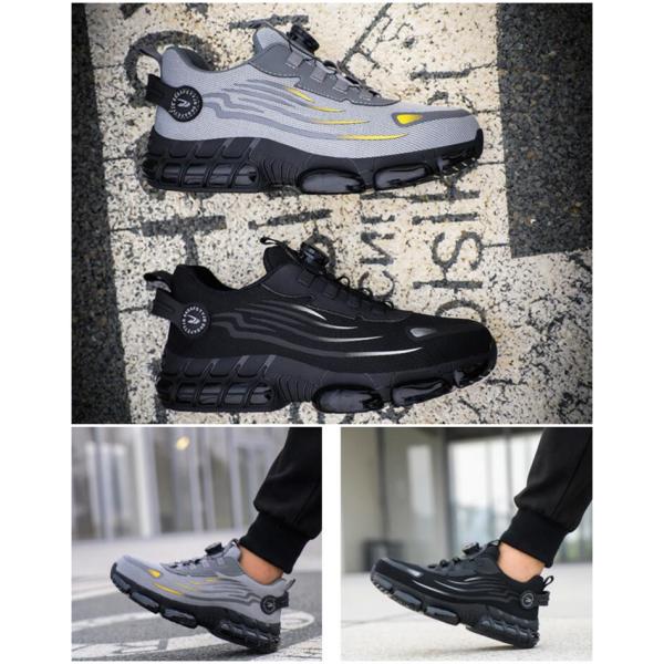 安全靴 スニーカー 作業靴 メンズ レディース 鋼先芯 つま先保護 ケブラー中底 ダイヤル式 厚底 ...