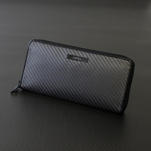 FRUHリアルカーボン・ラウンドジップウォレット