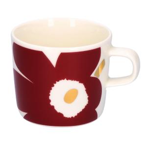 マリメッコ MARIMEKKO コーヒーカップ  71345 132 ワインレッド×ホワイト 200ml