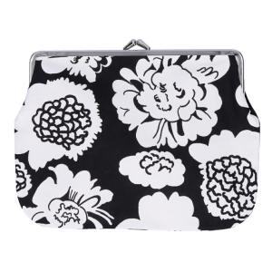 マリメッコ MARIMEKKO がま口ポーチ PIENI PIONI PUOLIKAS KUKKARO 91440 911 BLACK/OFF WHITE 【ゆうパケ可】【同梱不可】【ギフト不可】【RSL】｜x-sell