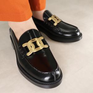 トッズ TOD’S レディース シューズ ローファー ケイト レザー ローファー XXW59C0EN90/SHA B999 BLACK｜x-sell