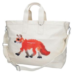 メゾンキツネ MAISON KITSUNE 2WAYバッグ MK X ROP VAN MIERLO KU05004 WW0052 ベージュ系(P700 ECRU) フォックスE/Wトート｜x-sell