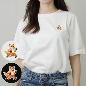 メゾン キツネ ボールド フォックスヘッド パッチ オーバーサイズ Tシャツ メゾンキツネ】ボールド フォックスヘッド パッチ オーバーサイズ T