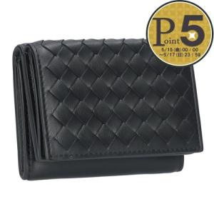 BOTTEGAVENETA ボッテガヴェネタ 三つ折り財布 イントレチャート タイニーウォレット レザー ネイビー イエロー/181059【中古】 181059_4.jpg