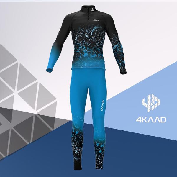 フォーカード 4KAAD クロスカントリースキー レーシングツーピース ブルー 4T70312