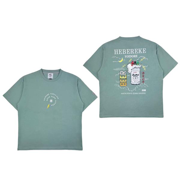 よいどれ YOIDORE 826205 KAMINARISAMA ポケット Tシャツ カラーLグリー...