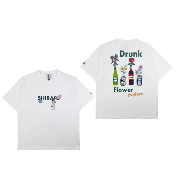 よいどれ YOIDORE 826211 酔っ払いフラワー ポケット Tシャツ カラーホワイト(90)...