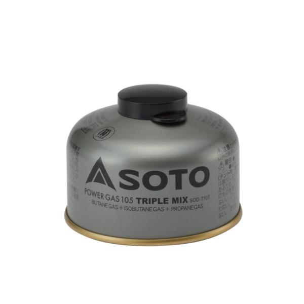 ソト SOTO SOD-710T パワーガス 105 トリプルミックス OD缶 容量105g バーナ...