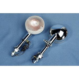 rz250 4l3 メッキウインカー　クリアレンズ RZ250/350用 メッキボディ＋クリアレンズウインカー 2本セット【 ゼス