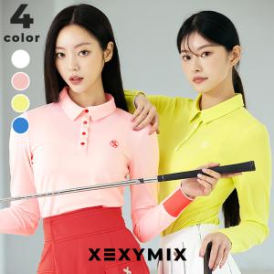 XEXYMIX ゼクシィミックス ゼクシーミックス ゴルフ ゴルフウェア GOLF 長袖 ポロシャツ トップス カットソー 韓国 おしゃれ かわいい GT3001G｜xexymix