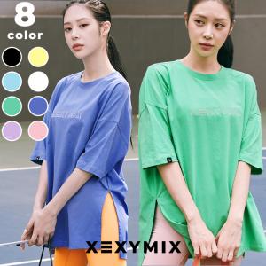 XEXYMIX ゼクシィミックス ゼクシーミックス 半袖 Tシャツ ヨガトップス ヨガウェア トップス オーバーフィット xa5320f