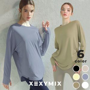 xexymix ゼクシィミックス ゼクシーミックス オーバーサイズ 長袖 Tシャツ ロンT ヨガトップス ヨガウェア トップス XA5368G